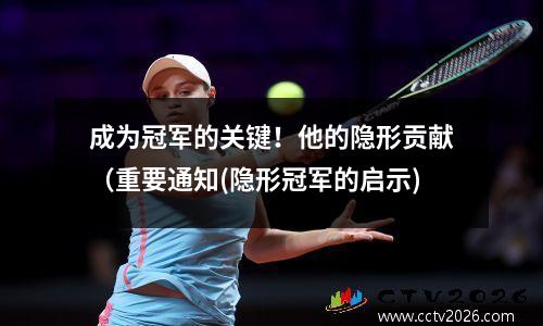 成为冠军的关键！他的隐形贡献（重要通知(隐形冠军的启示)