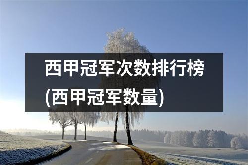 西甲冠军次数排行榜(西甲冠军数量)