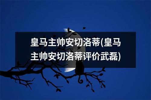 皇马主帅安切洛蒂(皇马主帅安切洛蒂评价武磊)
