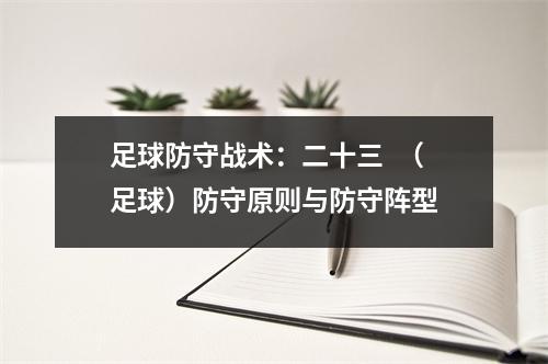 足球防守战术：二十三  （足球）防守原则与防守阵型