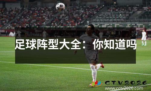 足球阵型大全：你知道吗