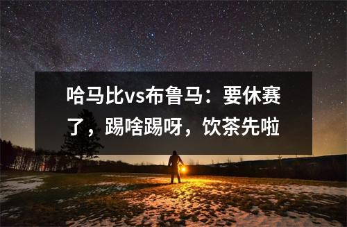 哈马比vs布鲁马：要休赛了，踢啥踢呀，饮茶先啦
