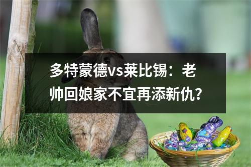多特蒙德vs莱比锡：老帅回娘家不宜再添新仇？