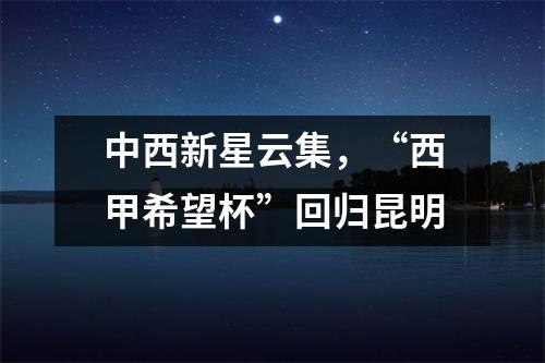 中西新星云集，“西甲希望杯”回归昆明