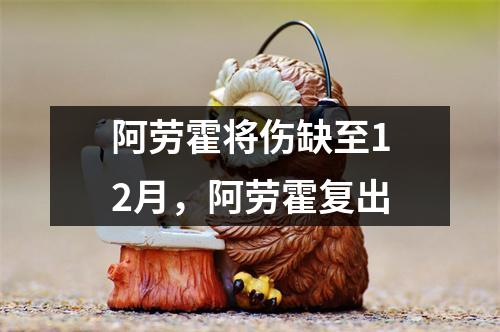 阿劳霍将伤缺至12月，阿劳霍复出