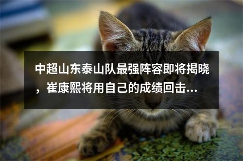 中超山东泰山队最强阵容即将揭晓，崔康熙将用自己的成绩回击质疑者！