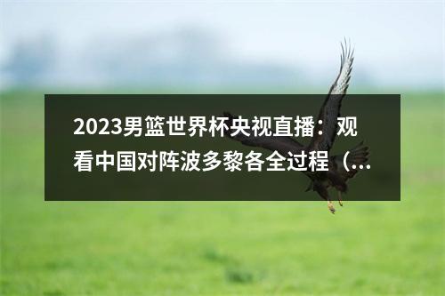 2023男篮世界杯央视直播：观看中国对阵波多黎各全过程（高清直播）