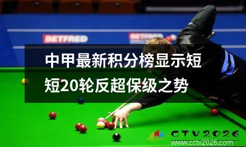 中甲最新积分榜显示短短20轮反超保级之势