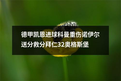 德甲凯恩进球科曼重伤诺伊尔送分救分拜仁32奥格斯堡