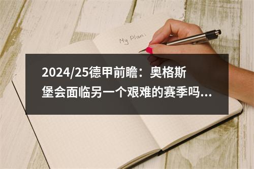 2024/25德甲前瞻：奥格斯堡会面临另一个艰难的赛季吗？
