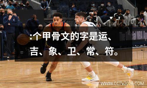 :个甲骨文的字是运、吉、象、卫、常、符。