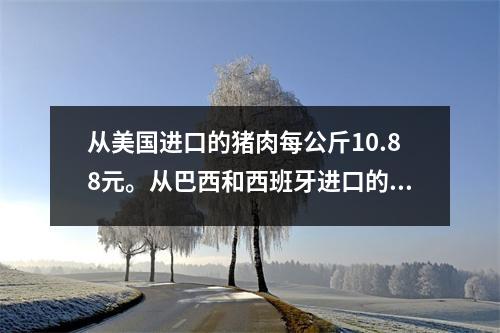 从美国进口的猪肉每公斤10.88元。从巴西和西班牙进口的情况如何？