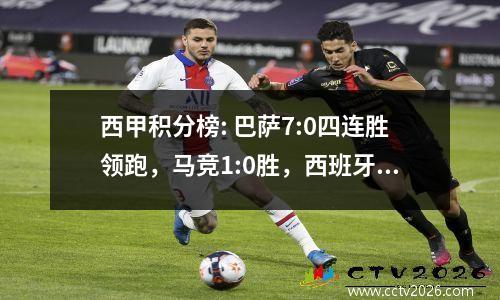 西甲积分榜: 巴萨7:0四连胜领跑，马竞1:0胜，西班牙人2:1胜首次