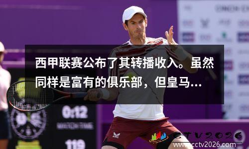 西甲联赛公布了其转播收入。虽然同样是富有的俱乐部，但皇马拿到的钱却比巴萨少。