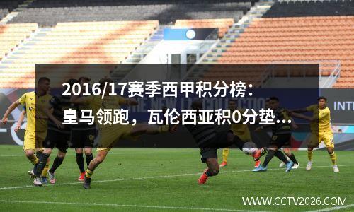 2016/17赛季西甲积分榜：皇马领跑，瓦伦西亚积0分垫底