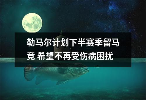 勒马尔计划下半赛季留马竞 希望不再受伤病困扰