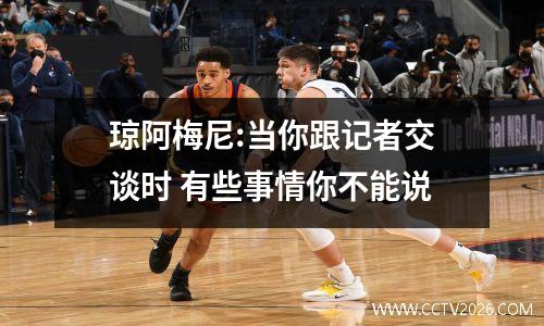 琼阿梅尼:当你跟记者交谈时 有些事情你不能说