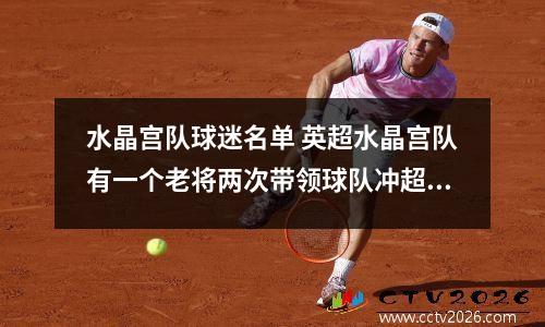 水晶宫队球迷名单 英超水晶宫队有一个老将两次带领球队冲超,多次在关键时刻帮助球队,好像...