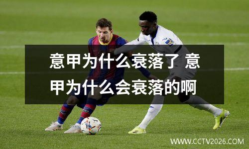 意甲为什么衰落了 意甲为什么会衰落的啊