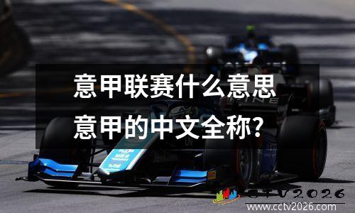 意甲联赛什么意思 意甲的中文全称?
