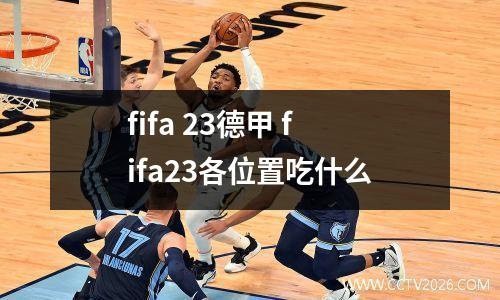 fifa 23德甲 fifa23各位置吃什么