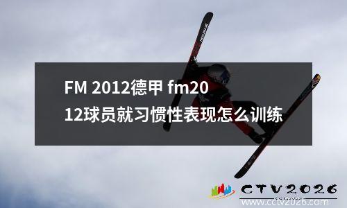FM 2012德甲 fm2012球员就习惯性表现怎么训练