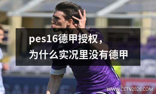 pes16德甲授权，为什么实况里没有德甲