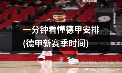 一分钟看懂德甲安排(德甲新赛季时间)