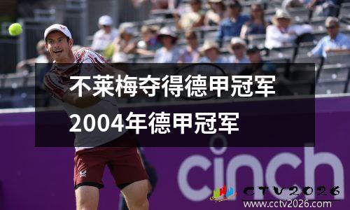 不莱梅夺得德甲冠军 2004年德甲冠军
