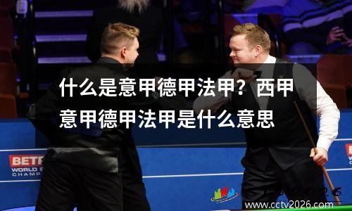什么是意甲德甲法甲？西甲意甲德甲法甲是什么意思
