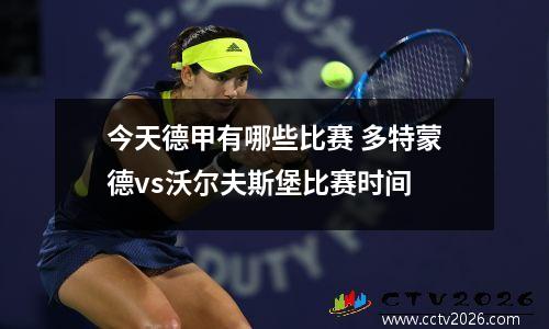 今天德甲有哪些比赛 多特蒙德vs沃尔夫斯堡比赛时间