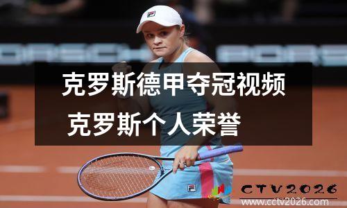 克罗斯德甲夺冠视频 克罗斯个人荣誉