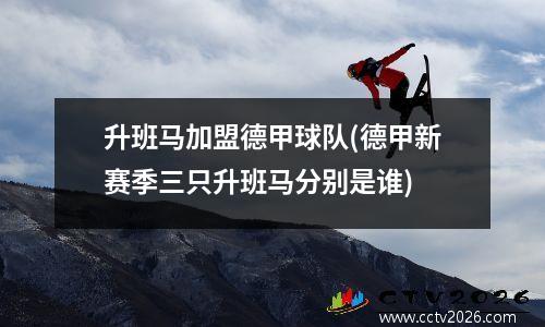 升班马加盟德甲球队(德甲新赛季三只升班马分别是谁)