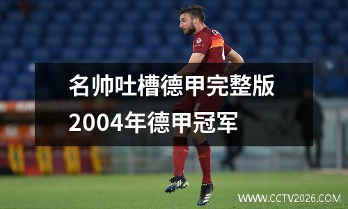 名帅吐槽德甲完整版 2004年德甲冠军