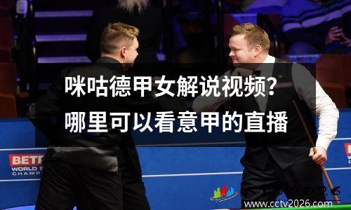 咪咕德甲女解说视频？哪里可以看意甲的直播