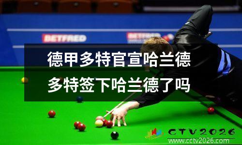 德甲多特官宣哈兰德 多特签下哈兰德了吗