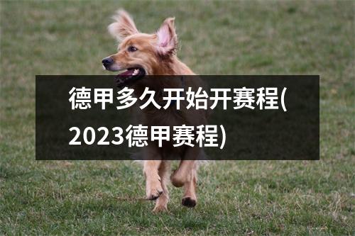 德甲多久开始开赛程(2023德甲赛程)