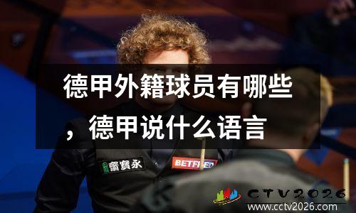 德甲外籍球员有哪些，德甲说什么语言