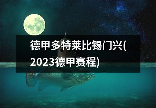 德甲多特莱比锡门兴(2023德甲赛程)