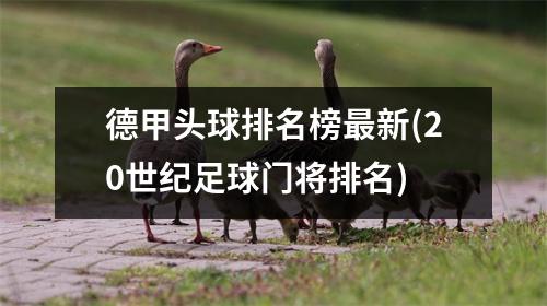 德甲头球排名榜最新(20世纪足球门将排名)