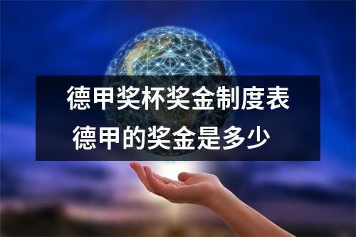 德甲奖杯奖金制度表 德甲的奖金是多少