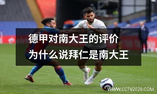德甲对南大王的评价 为什么说拜仁是南大王