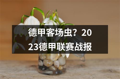 德甲客场虫？2023德甲联赛战报