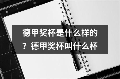 德甲奖杯是什么样的？德甲奖杯叫什么杯