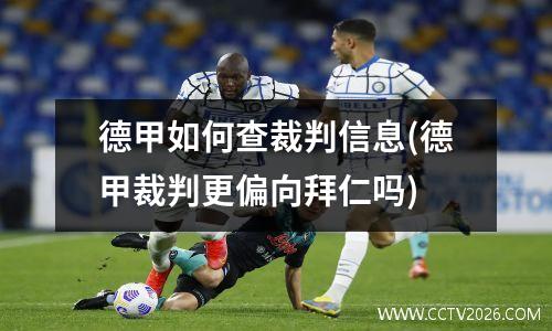 德甲如何查裁判信息(德甲裁判更偏向拜仁吗)