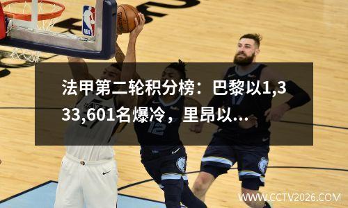 法甲第二轮积分榜：巴黎以1,333,601名爆冷，里昂以1,333,604名垫底，摩纳哥以3,333,600名名列前茅