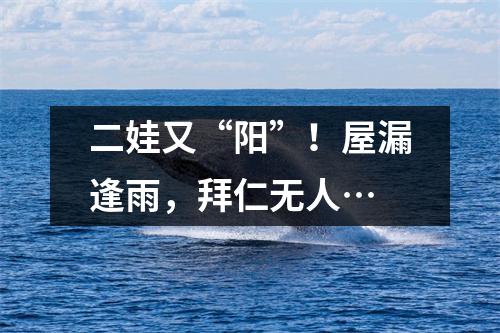 二娃又“阳”！屋漏逢雨，拜仁无人…