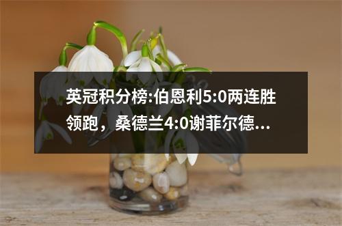 英冠积分榜:伯恩利5:0两连胜领跑，桑德兰4:0谢菲尔德星期三2，米德尔斯堡0:1