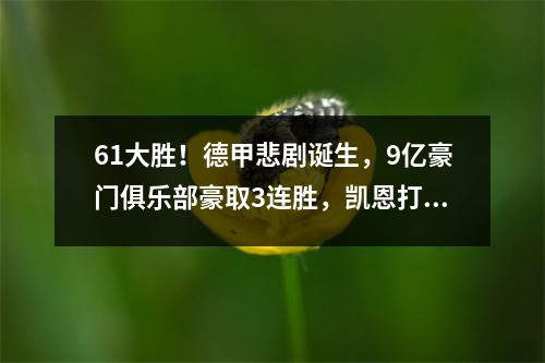 61大胜！德甲悲剧诞生，9亿豪门俱乐部豪取3连胜，凯恩打进4球