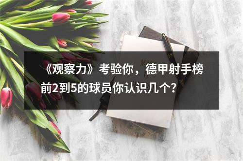 《观察力》考验你，德甲射手榜前2到5的球员你认识几个？